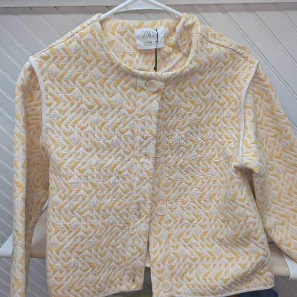 Zara Girls Blazer Yellow Sz 11-12 - Picture 1 of 3